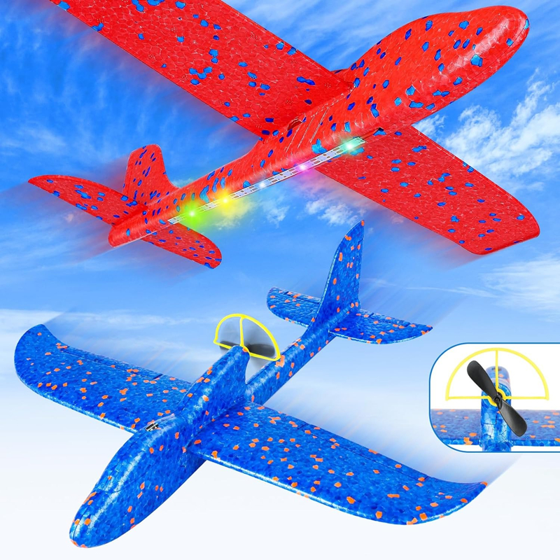 Kids Outdoor Playset - Electric Foam Plane Glider Hand Throw