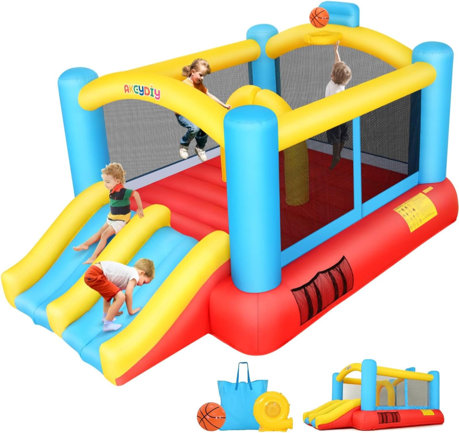 Kids Outdoor Jumping - Inflatable Bouncy Castle with Double Slide