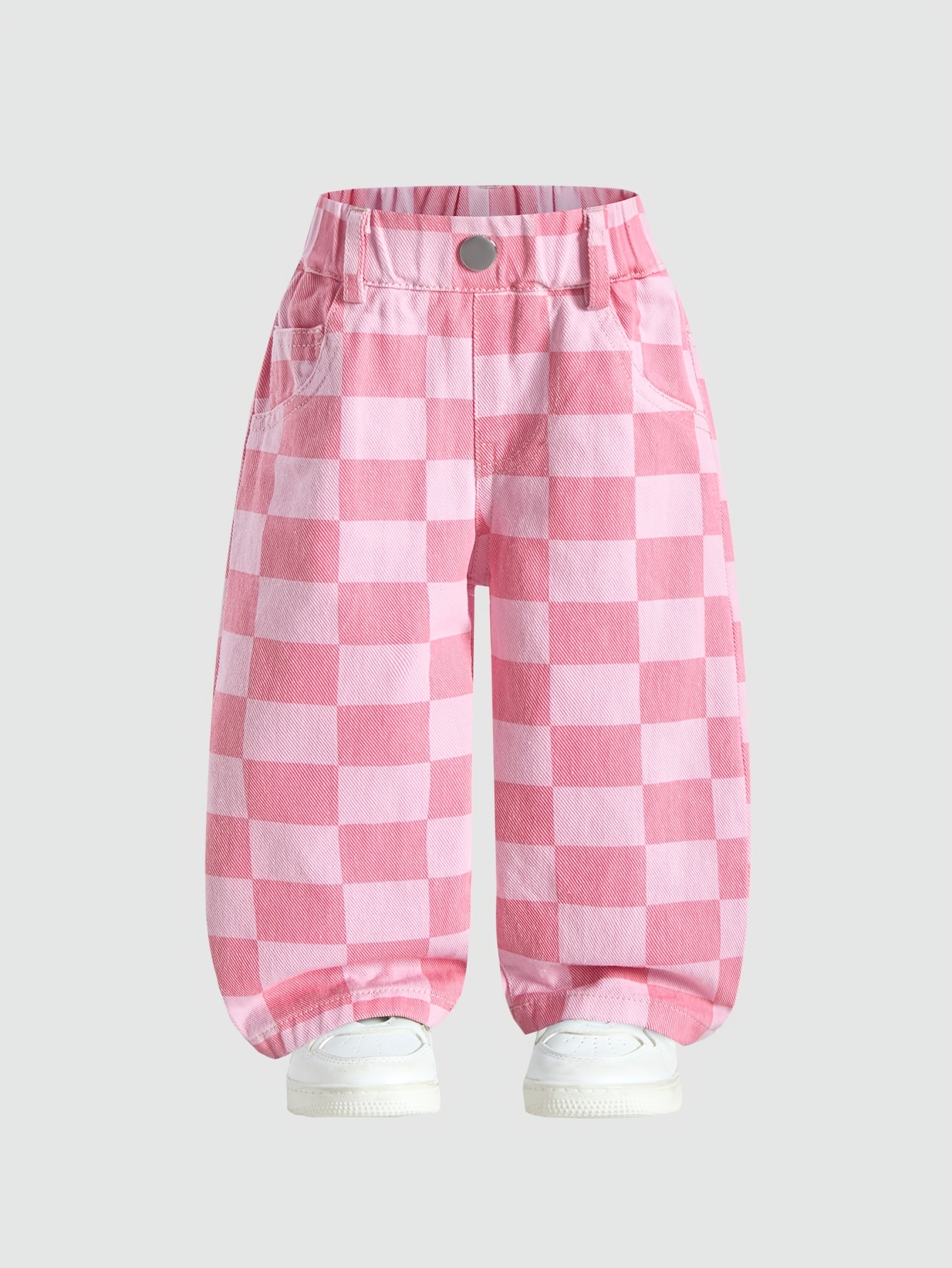Kids Outdoor Clubhouse - Baby Girls' Pink Plaid Jeans Stylish