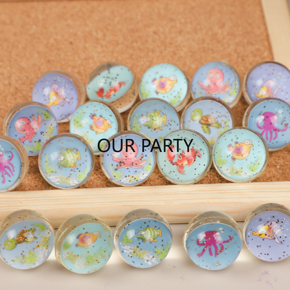Kids Outdoor Easter Toys - 10Pcs Ocean Animal Theme Glitter Jumping