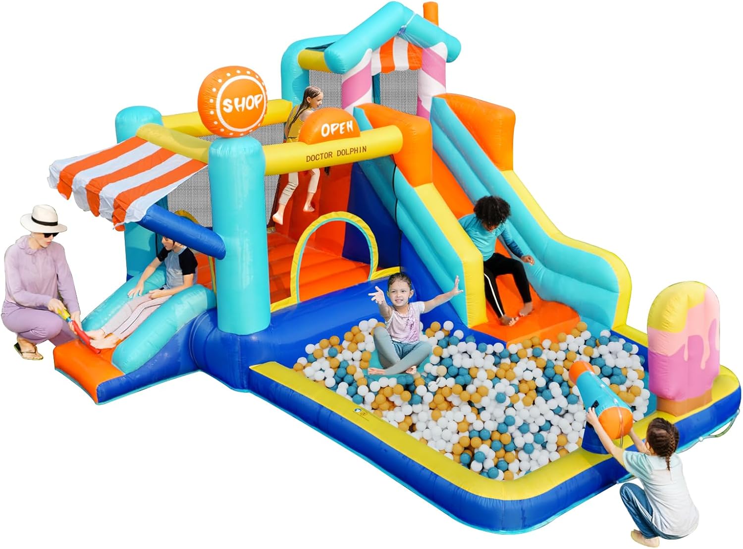 Kids Outdoor Ball - Kids Inflatable Bounce House with Double