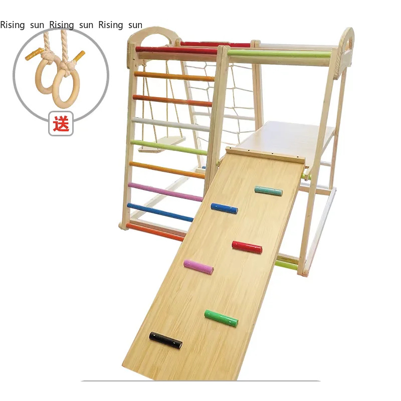 Kids Outdoor Climbing Frame - Wooden Climbing Frame Indoor Playground Indoors
