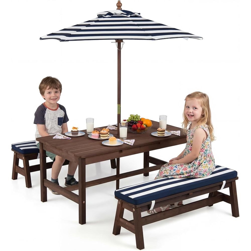Kids Outdoor Umbrella For Table - Kids Picnic Table, ir Wood Toddler