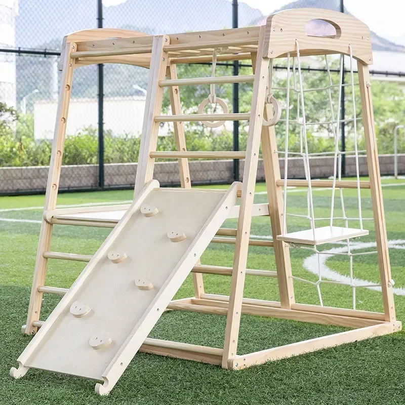 Wooden Climbing Frame Playgrou - Kids Outdoor Climbing Frame ulasan dan harga
