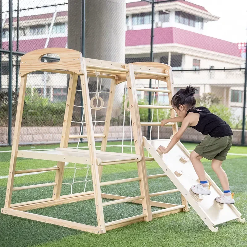 Wooden Climbing Frame Playgrou - Kids Outdoor Climbing Frame ulasan dan harga