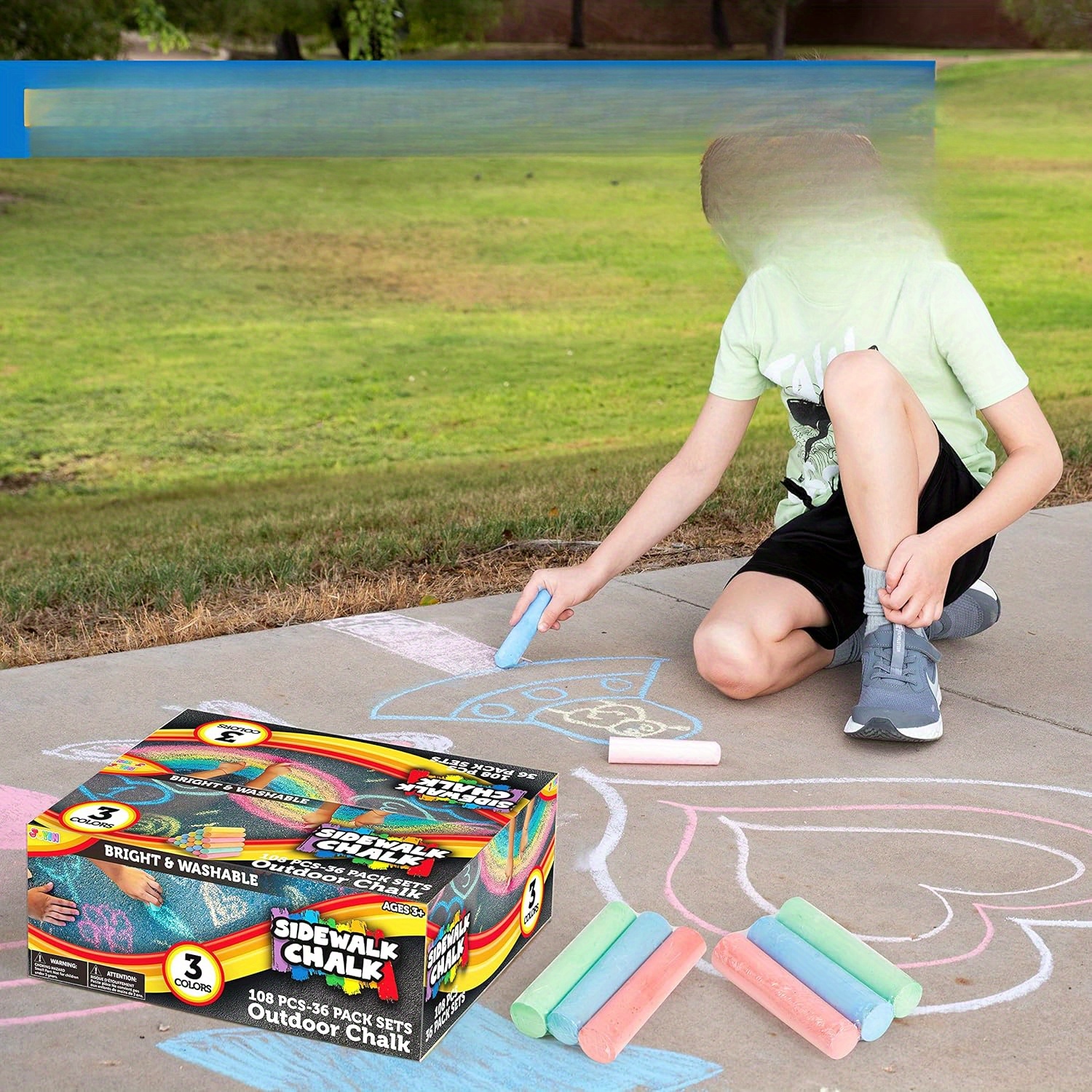 108 PCS Sidewalk Chalk Set in  - Chalk Outdoor Jumbo ulasan dan harga