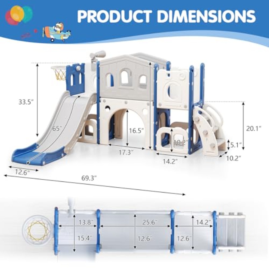 8 in 1 Toddler Slide Set Kid S - Kids Outdoor Playset ulasan dan harga