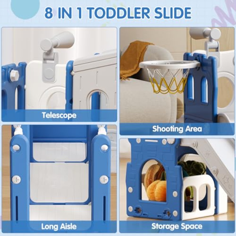 8 in 1 Toddler Slide Set Kid S - Kids Outdoor Playset ulasan dan harga