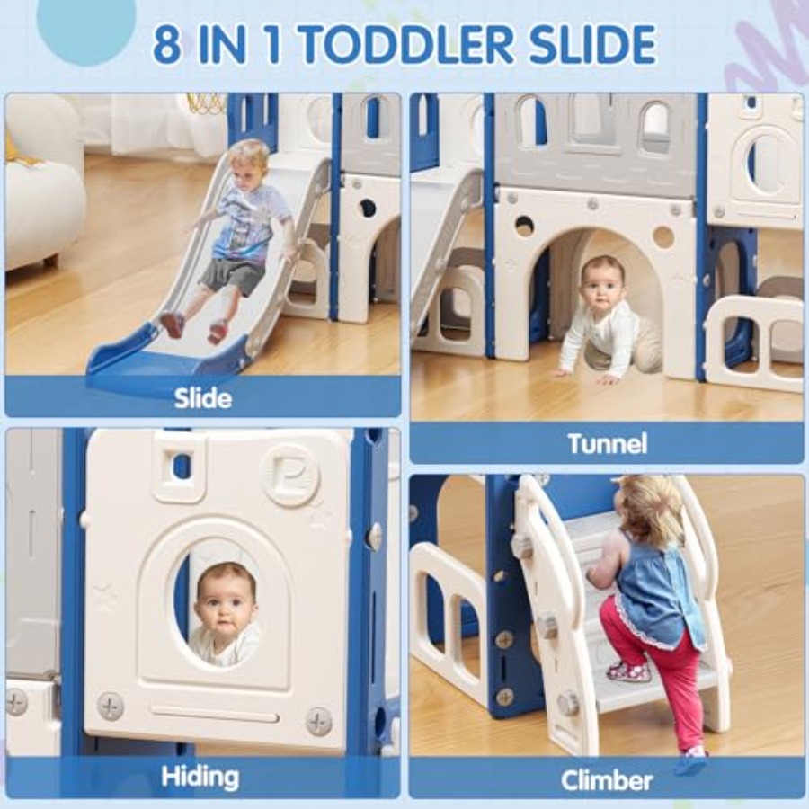 8 in 1 Toddler Slide Set Kid S - Kids Outdoor Playset ulasan dan harga