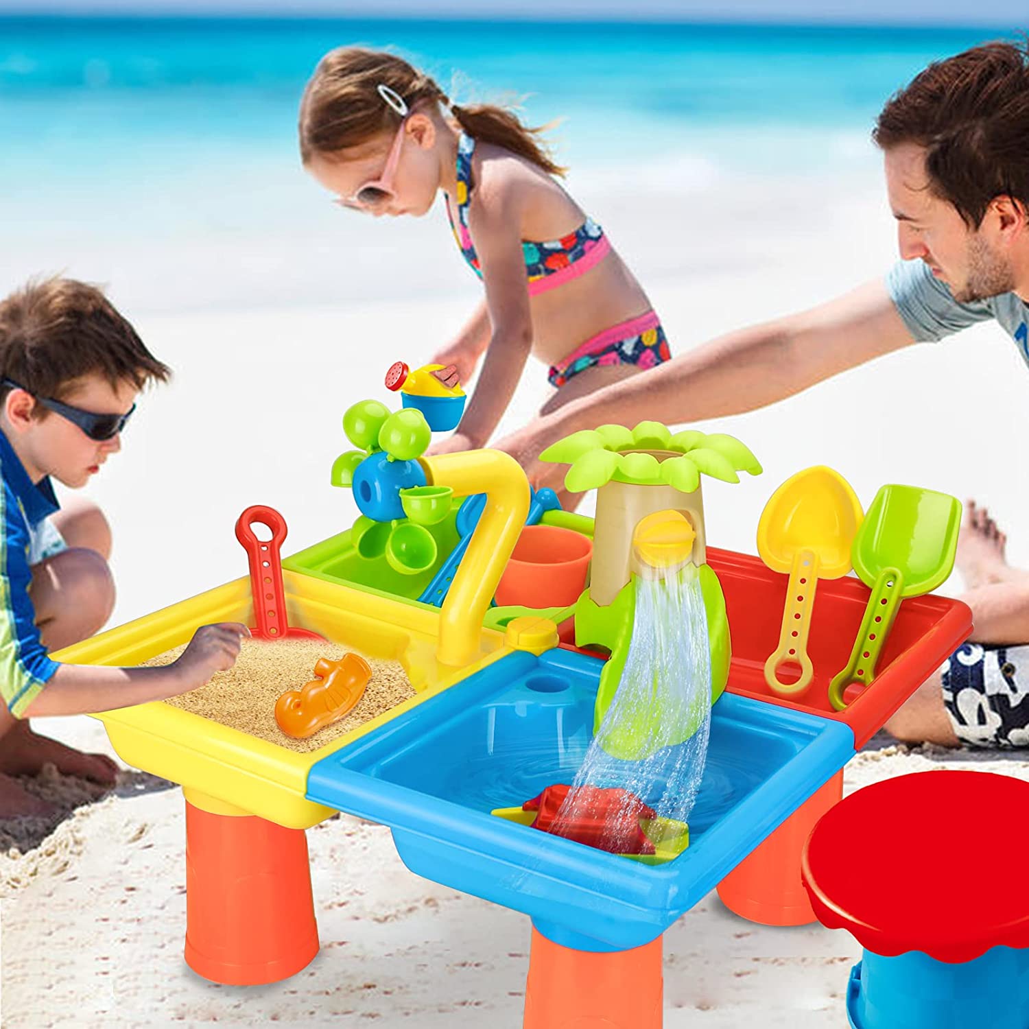 Beach Table Sand Play Toys Chi - Kids Outdoor Water Table ulasan dan harga