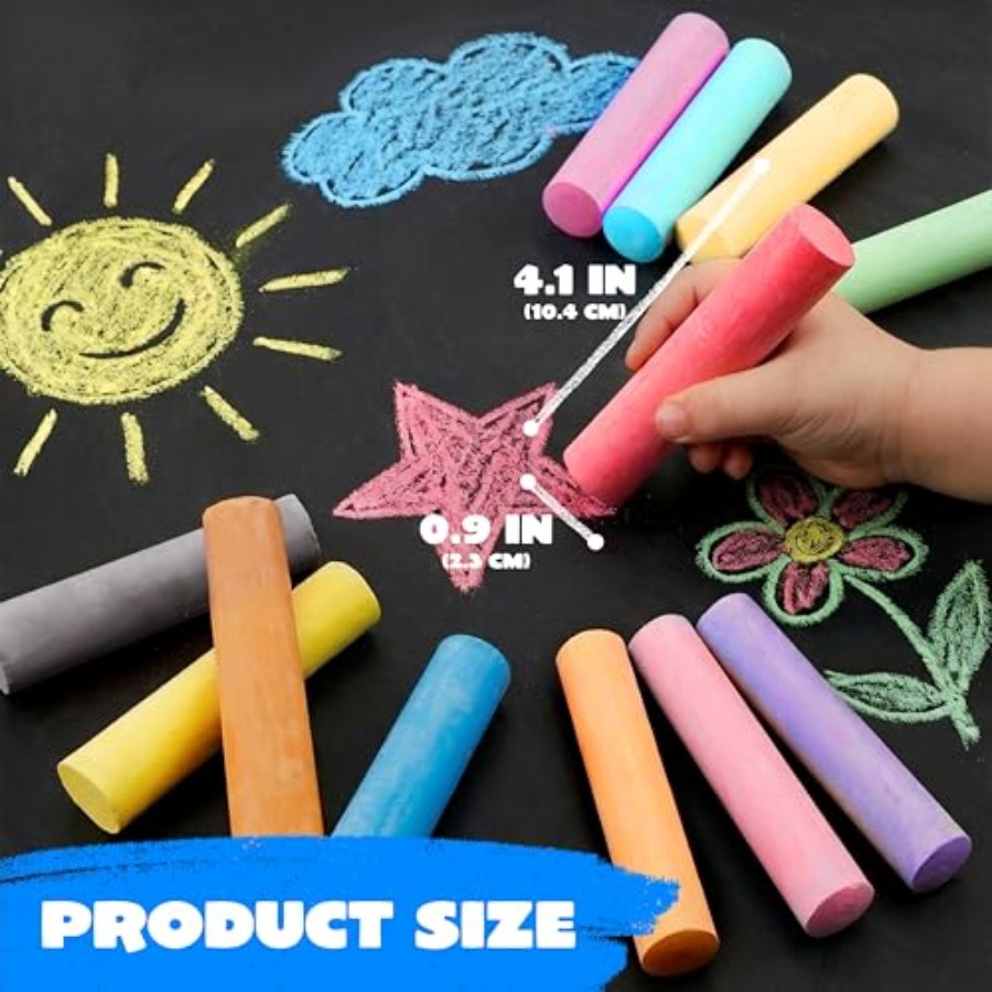 PCS Sidewalk Chalks Set Non-To - Chalk Outdoor Jumbo ulasan dan harga