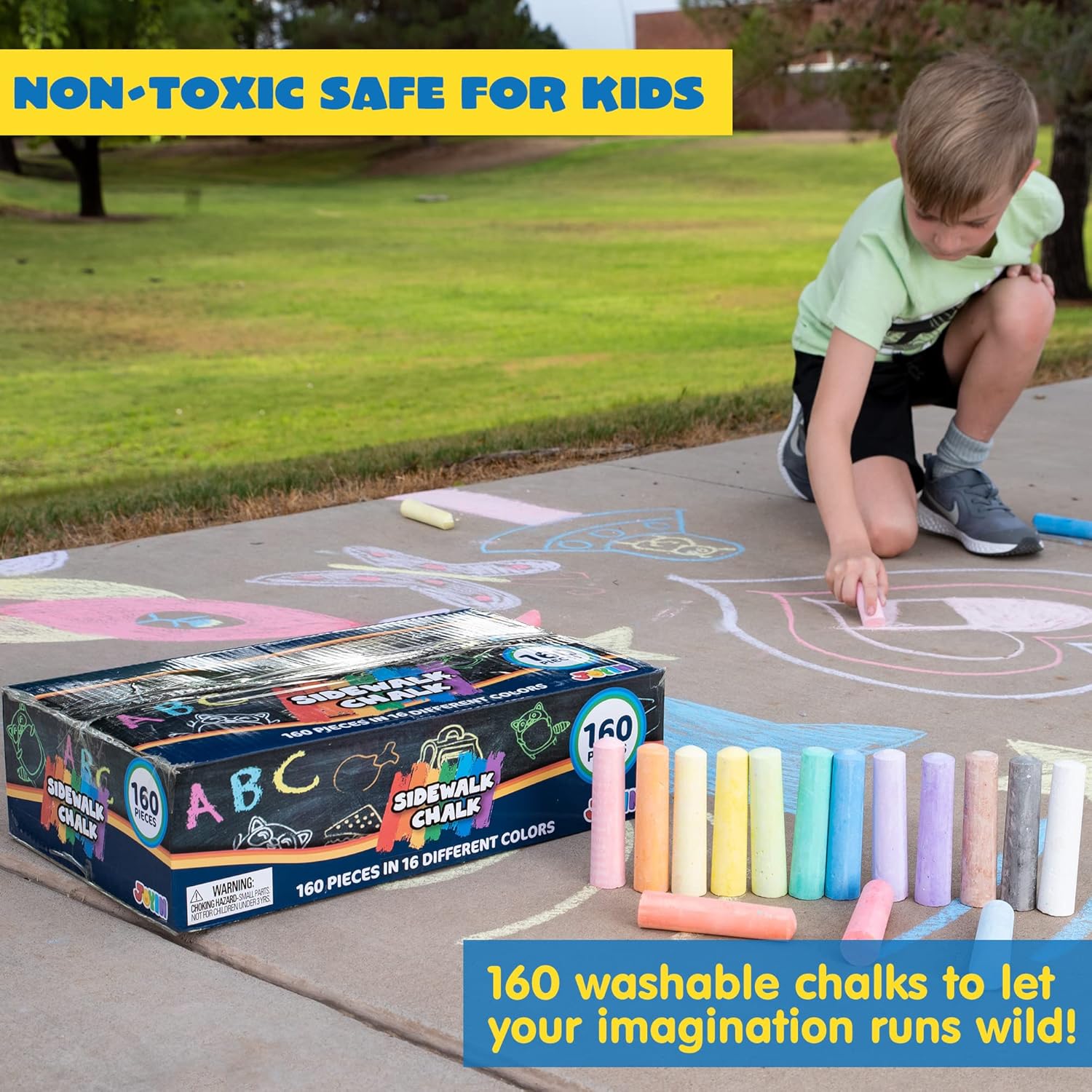 160 PCS Sidewalk Chalks Set No - Chalk Outdoor Jumbo ulasan dan harga
