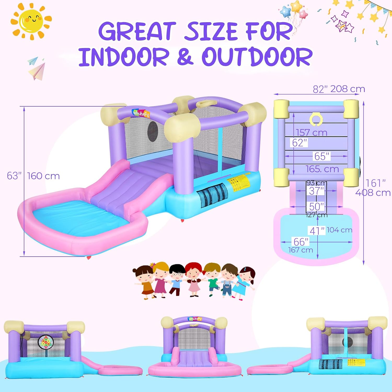 Kids Inflatable Bounce House w - Kids Outdoor Jumping ulasan dan harga