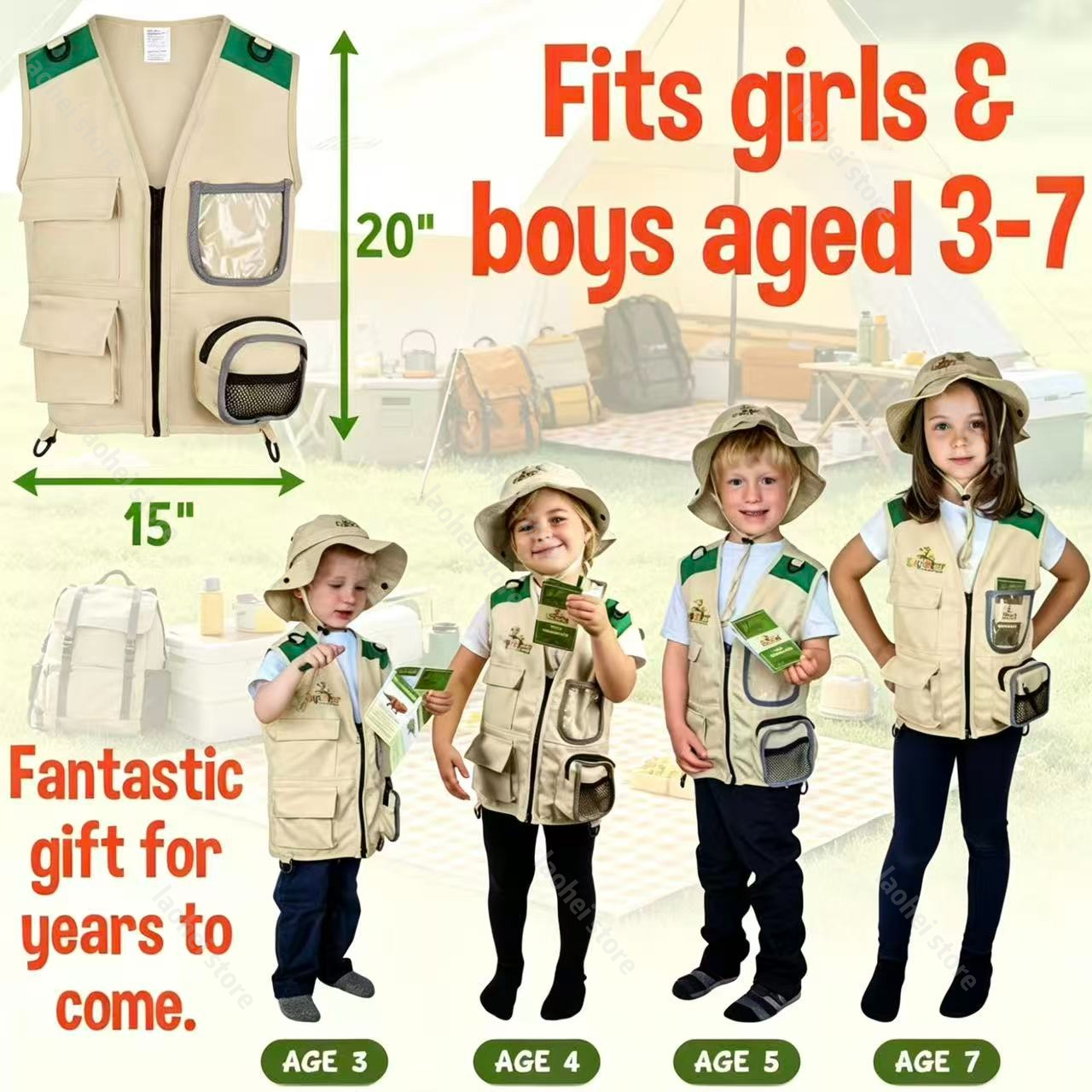 Kids Explorer Vest and Hat Cos - Kids Outdoor Playset ulasan dan harga
