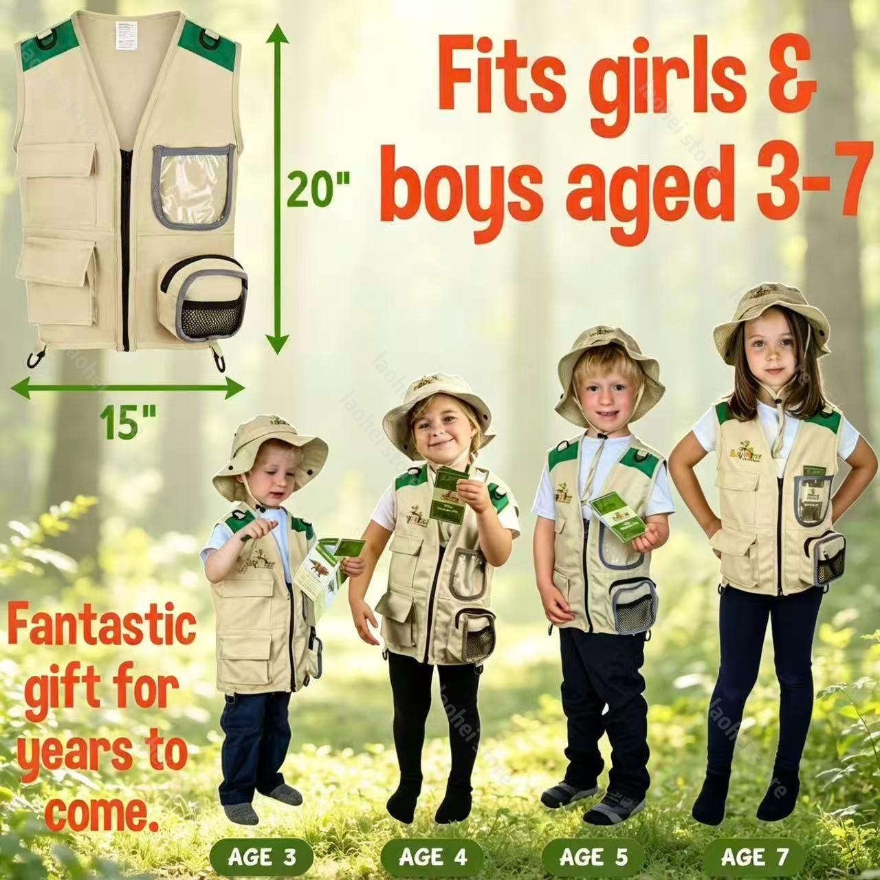 Kids Explorer Vest and Hat Cos - Kids Outdoor Playset ulasan dan harga