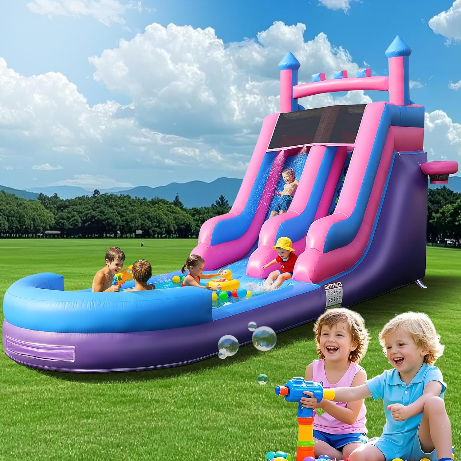 26.2 FT Heavy Duty Inflatable  - Kids Outdoor Water Park ulasan dan harga