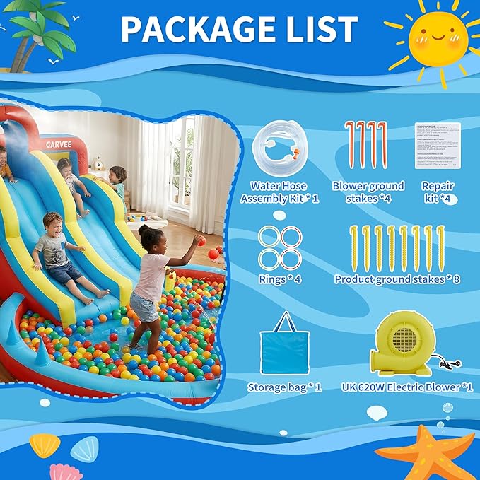 All-Season 8-in-1 Inflatable W - Kids Outdoor Slide ulasan dan harga