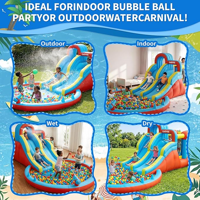 All-Season 8-in-1 Inflatable W - Kids Outdoor Slide ulasan dan harga