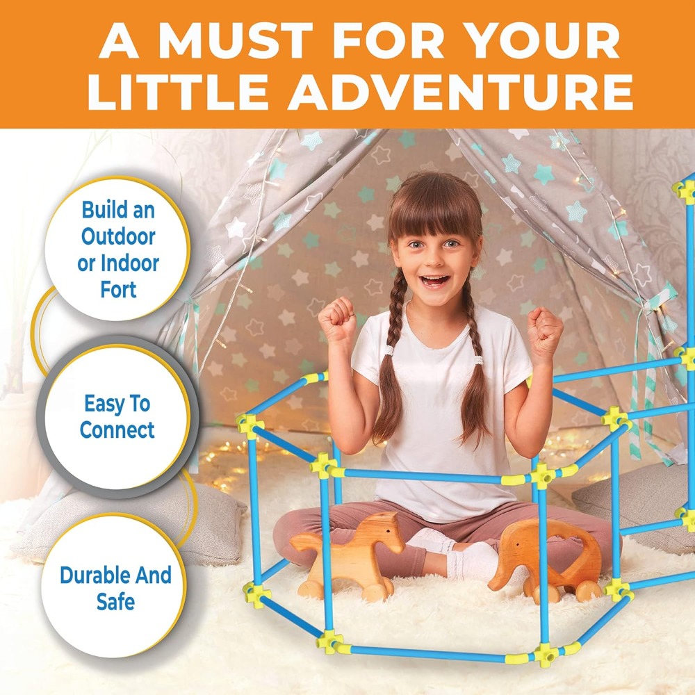 180pc Modular Fort Building Ki - Kids Outdoor Fort Building Kit ulasan dan harga