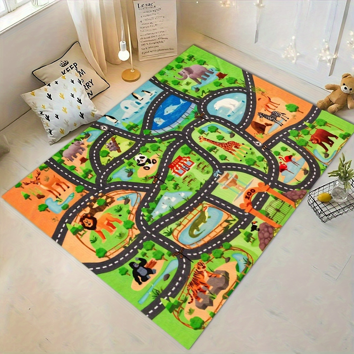 Zoo Animal Road Map Print Non- - Kids Outdoor Zoo ulasan dan harga