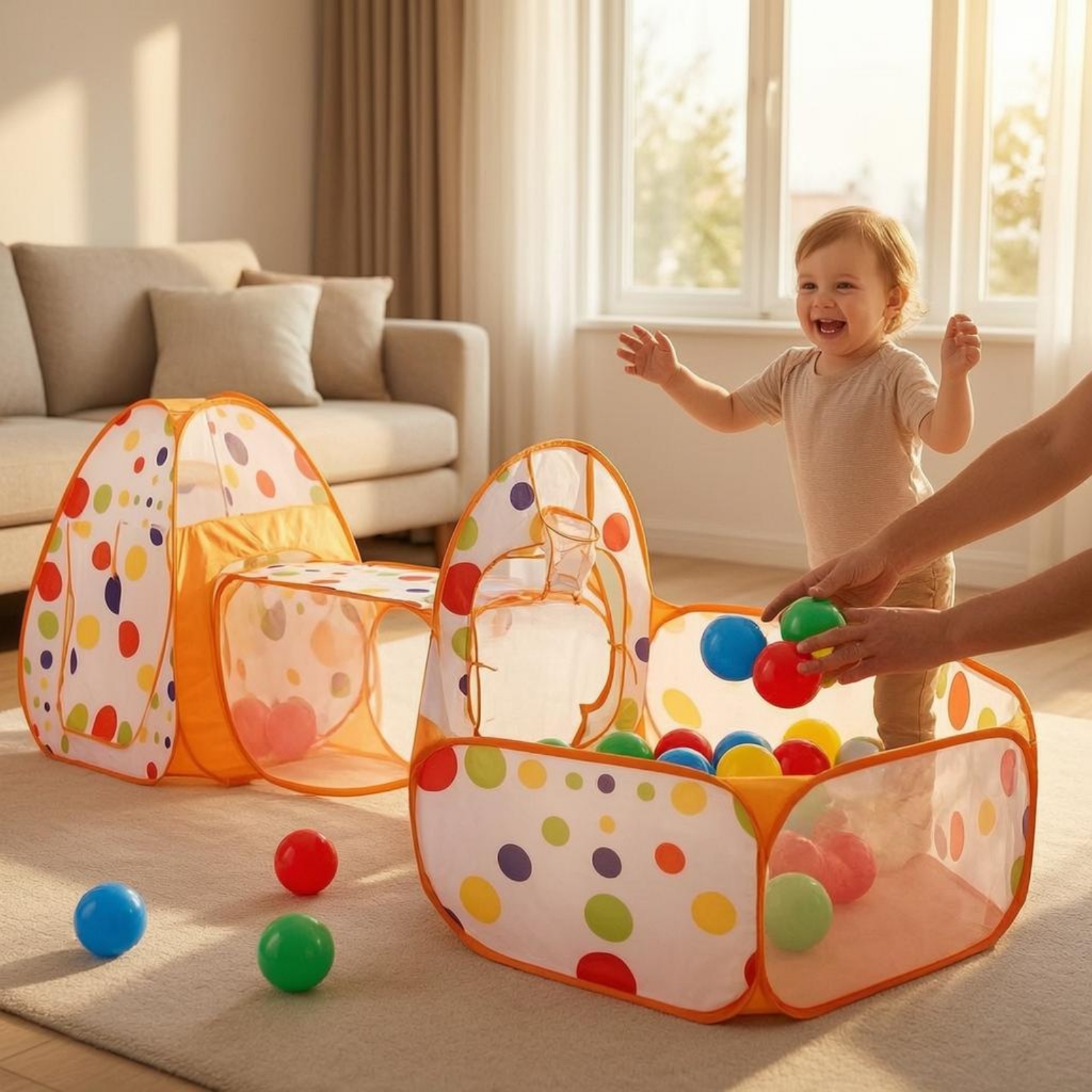 3 Pieces 3 in 1 Play Tent Set  - Kids Outdoor Playset ulasan dan harga