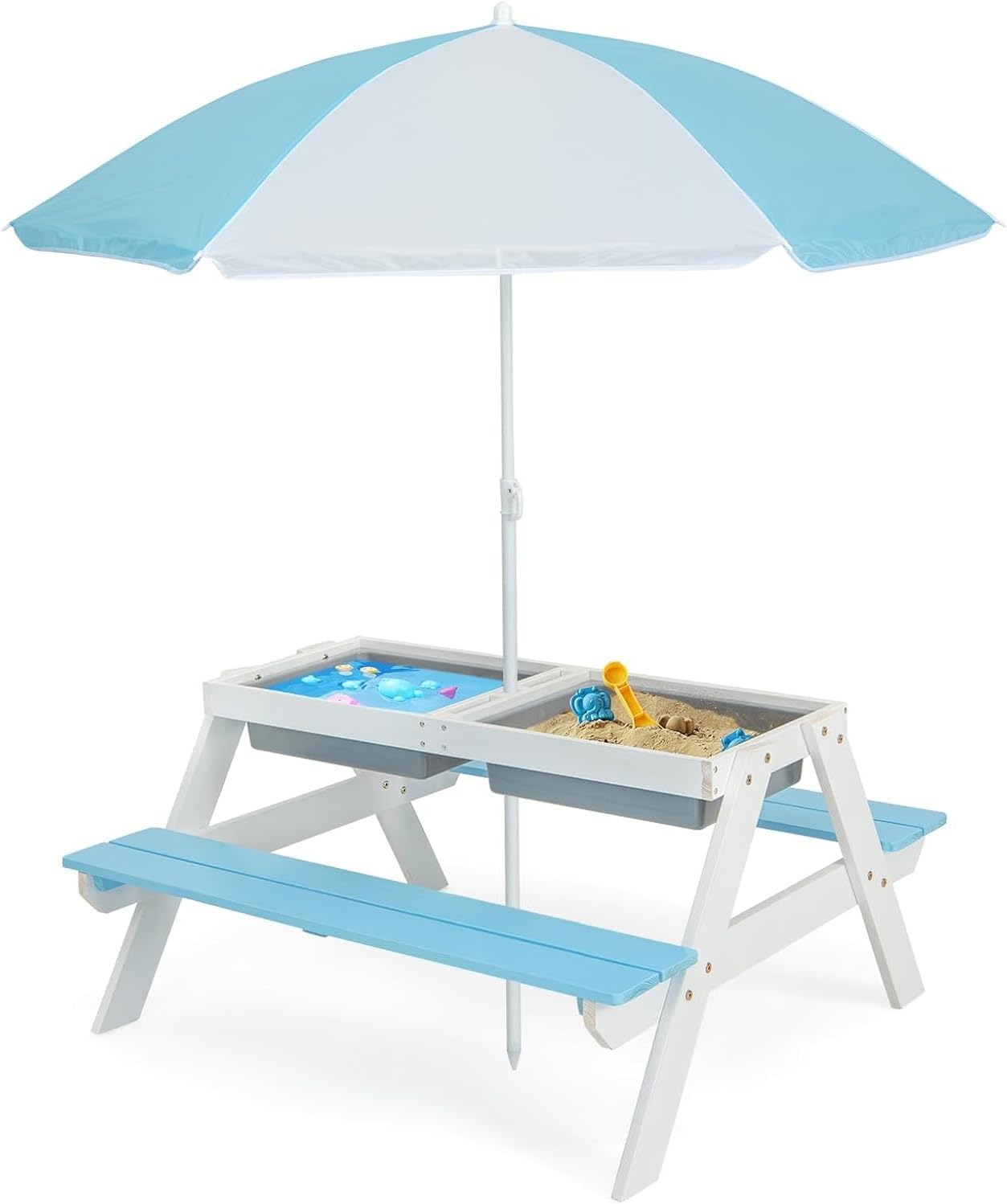 Kids Picnic Table, 4 in 1 Outd - Kids Outdoor Water Table ulasan dan harga