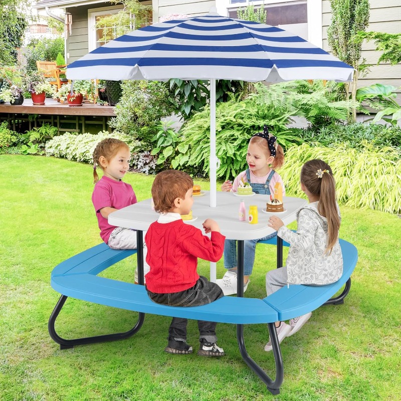 Costzon Kids Picnic Table, Kid - Kids Outdoor Umbrella For Table ulasan dan harga