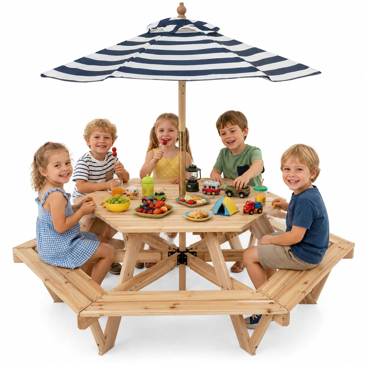 Kids Picnic Table, Hexagonal T - Kids Outdoor Umbrella For Table ulasan dan harga