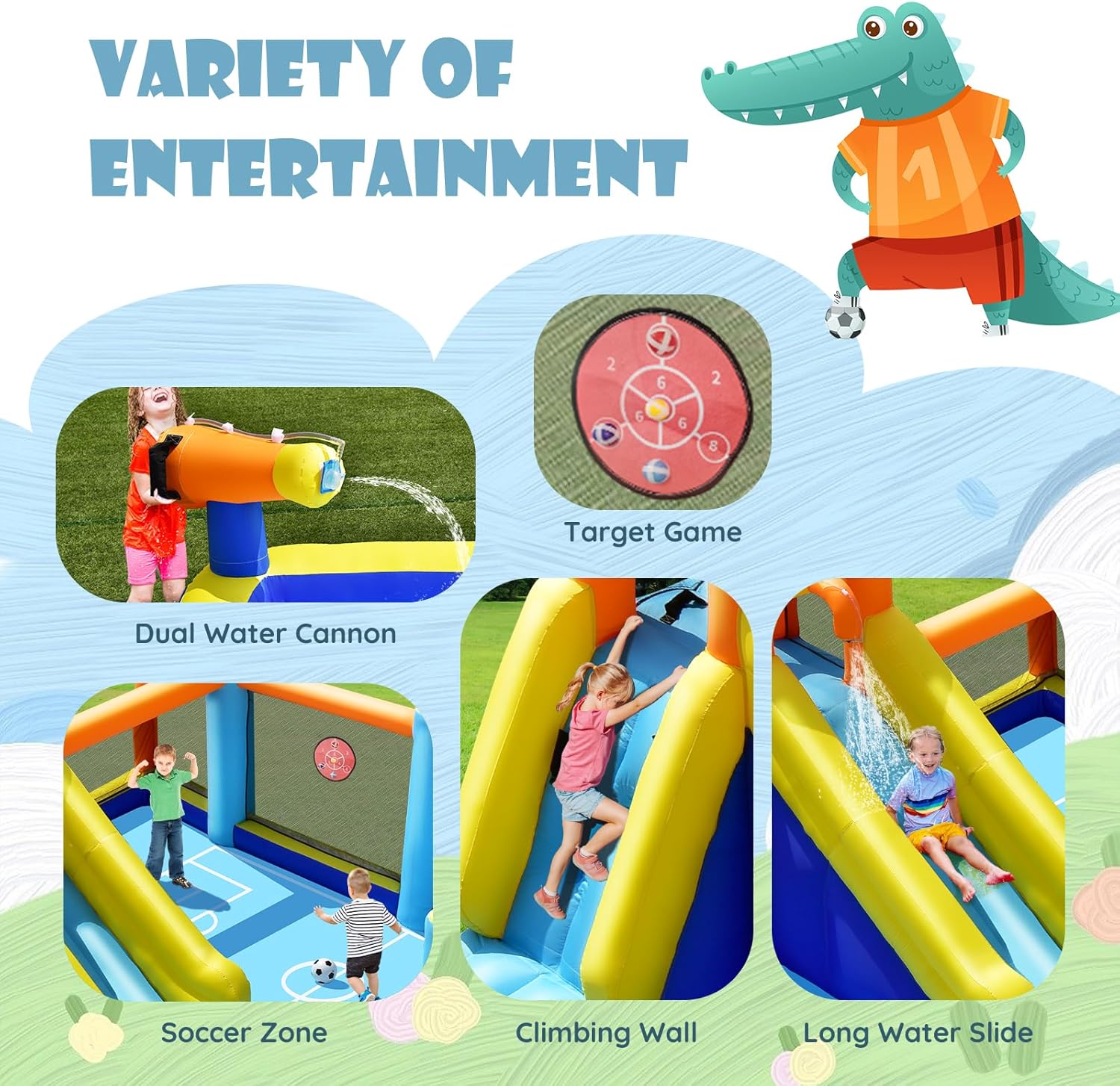 Giant Inflatable Water Slide B - Kids Outdoor Water Park ulasan dan harga
