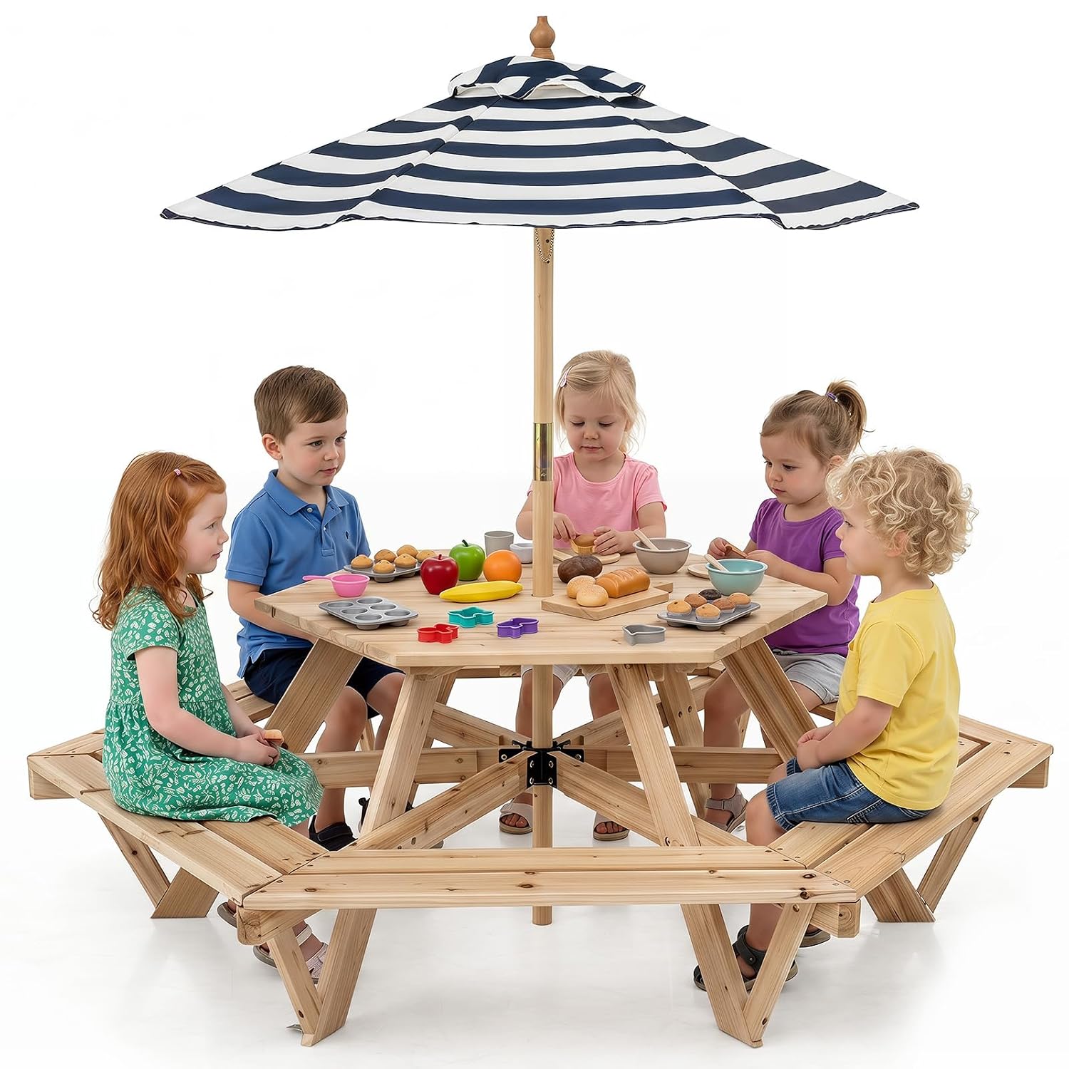 Kids Picnic Table, Hexagonal W - Kids Outdoor Umbrella For Table ulasan dan harga