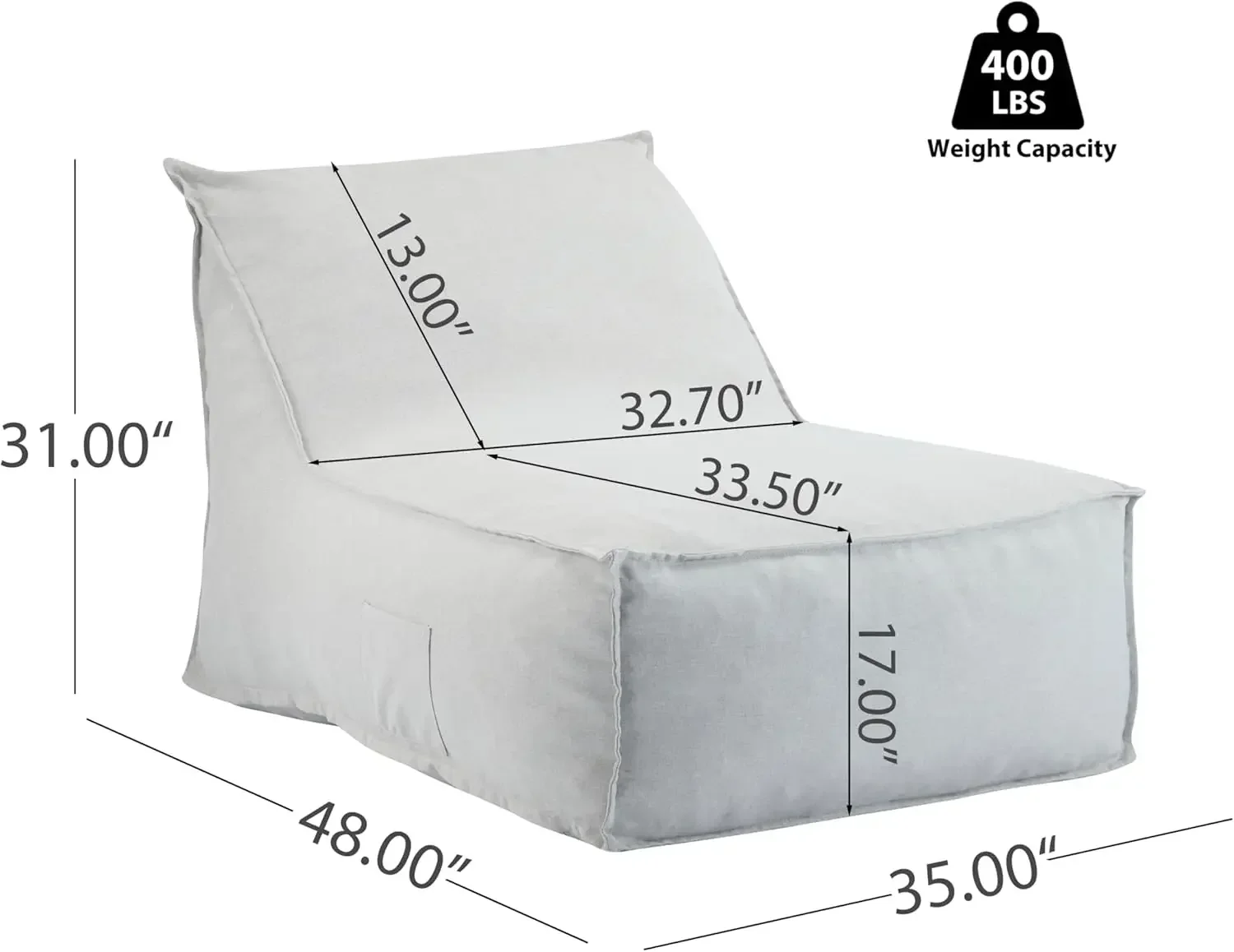 Venny Bean Bag Chair, Fabric B - Kids Outdoor Bean Bag Chair ulasan dan harga