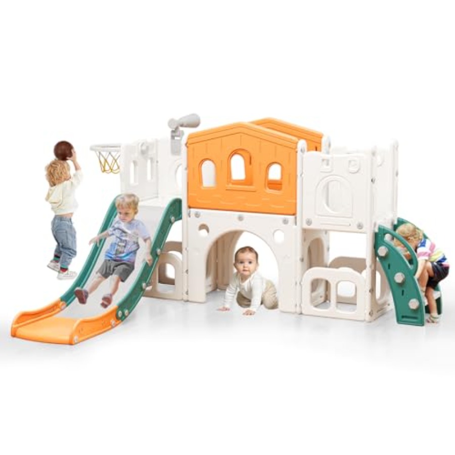 8 in 1 Toddler Slide Set Kid S - Kids Outdoor Playset ulasan dan harga