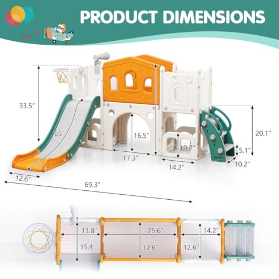8 in 1 Toddler Slide Set Kid S - Kids Outdoor Playset ulasan dan harga