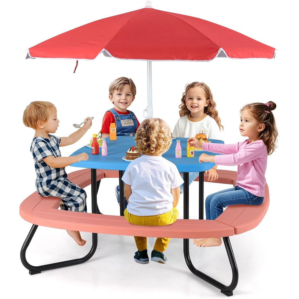 Kids Picnic Table, 8 Person To - Kids Outdoor Umbrella For Table ulasan dan harga