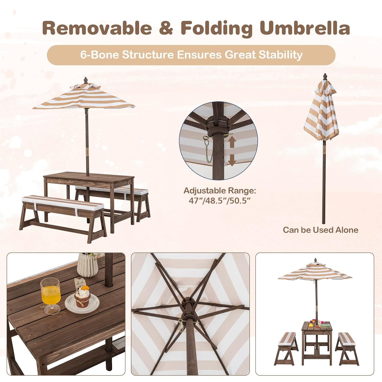 Kids Picnic Table, Outdoor Woo - Kids Outdoor Umbrella For Table ulasan dan harga
