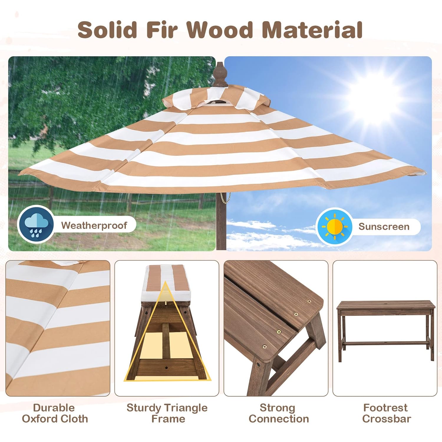 Kids Picnic Table, Outdoor Woo - Kids Outdoor Umbrella For Table ulasan dan harga
