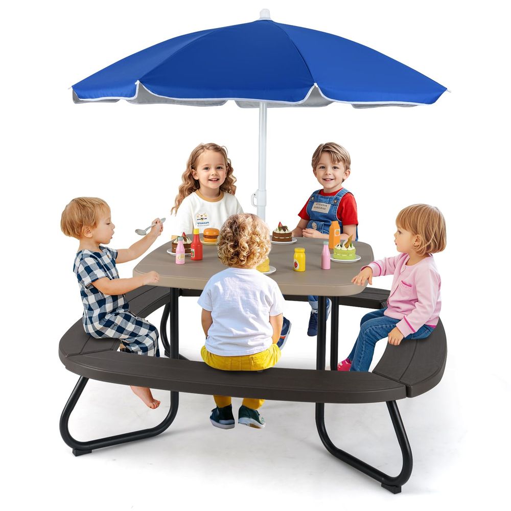 JOY Kids Picnic Table, 8 Perso - Kids Outdoor Umbrella For Table ulasan dan harga