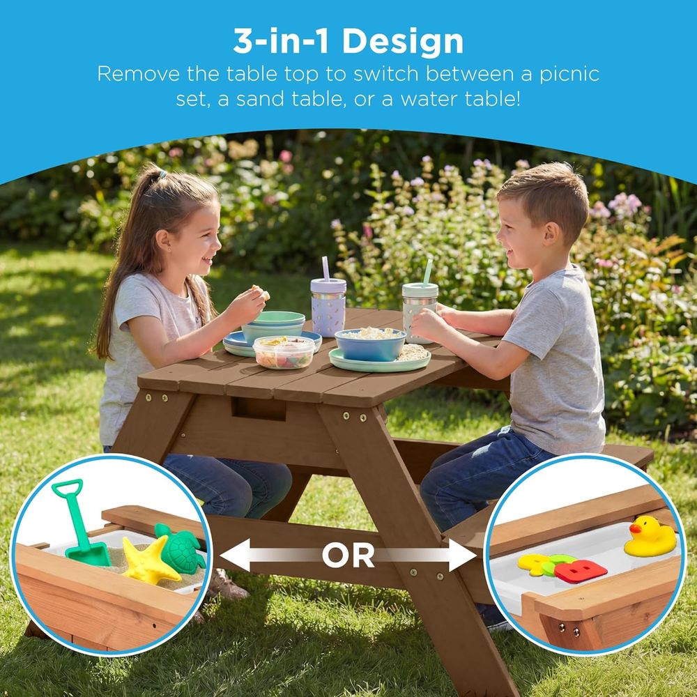 Kids Picnic Table with Umbrell - Kids Outdoor Water Table ulasan dan harga