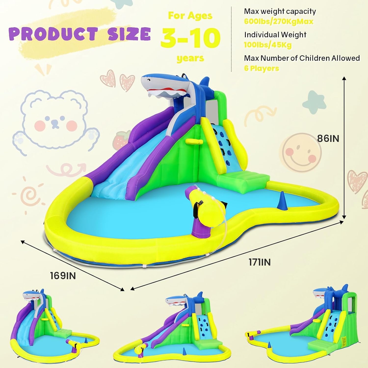 13x14FT Inflatable Bounce Hous - Kids Outdoor Slide ulasan dan harga