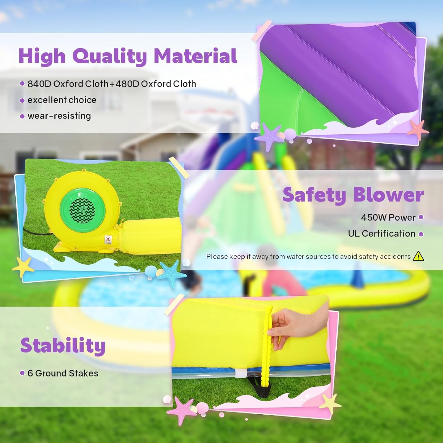 13x14FT Inflatable Bounce Hous - Kids Outdoor Slide ulasan dan harga