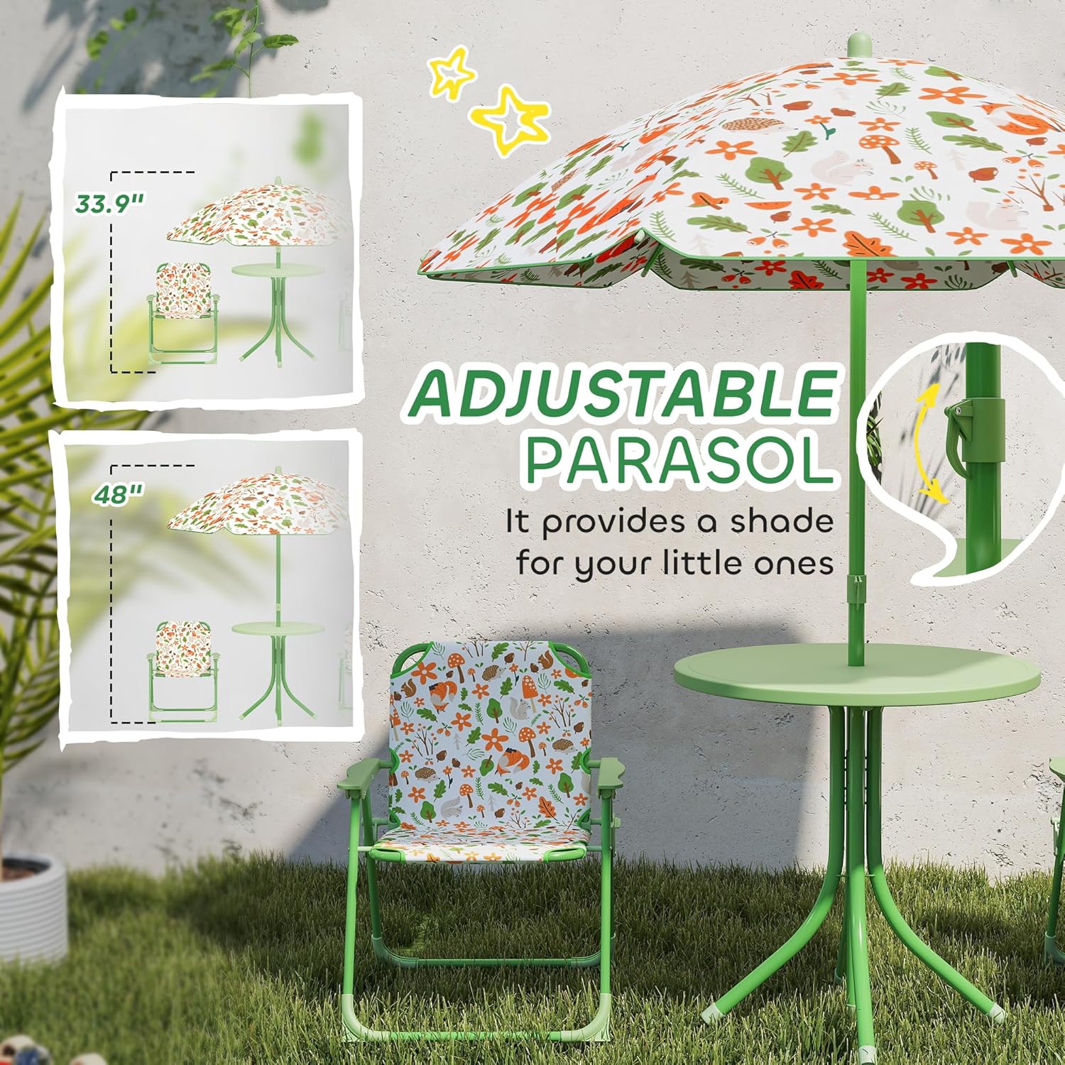 Kids Picnic Table Chair Set Fo - Kids Outdoor Umbrella For Table ulasan dan harga
