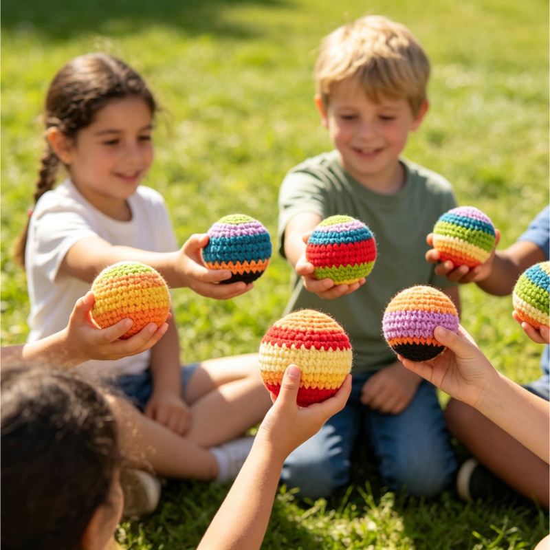2026 NEW 1/3/6PC Soft Handmade - Kids Outdoor Ball ulasan dan harga