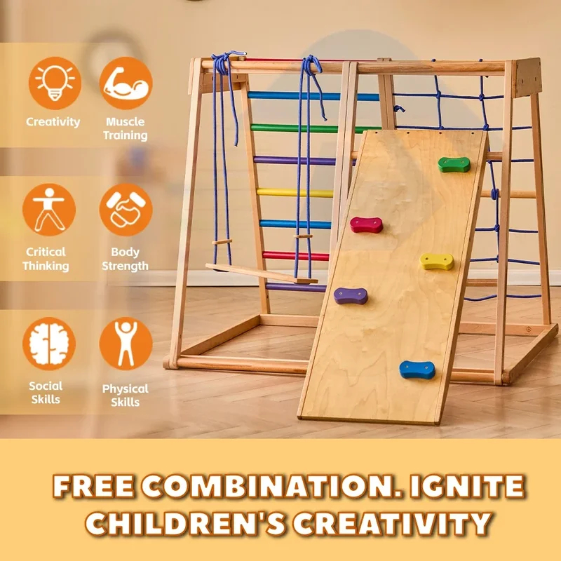 Wooden Climbing Frame Indoor P - Kids Outdoor Climbing Frame ulasan dan harga
