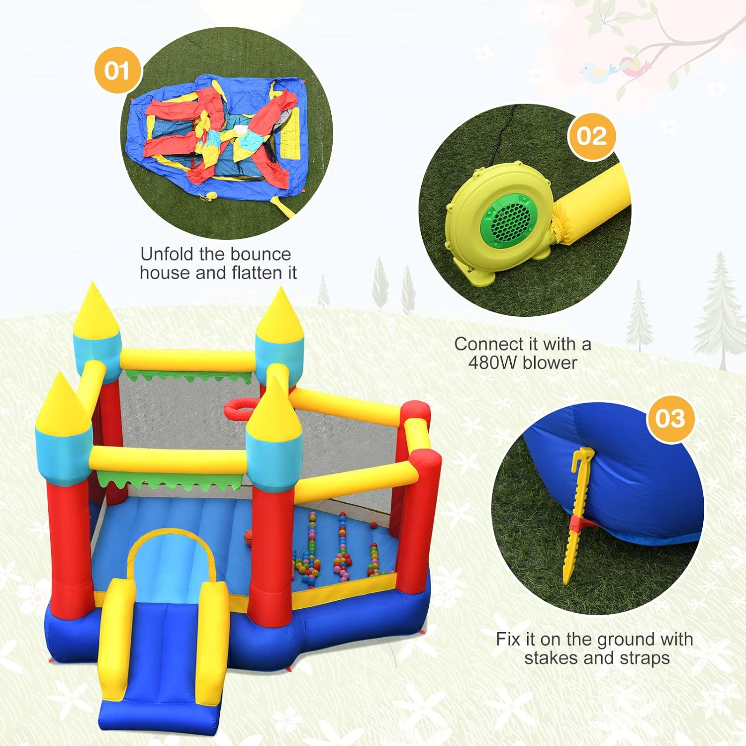 Inflatable Bounce Castle for K - Kids Outdoor Jumping ulasan dan harga