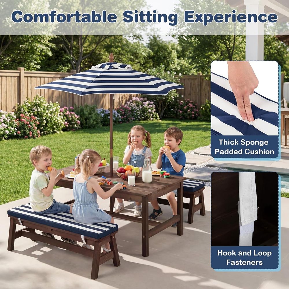 Kids Picnic Table, ir Wood Tod - Kids Outdoor Umbrella For Table ulasan dan harga
