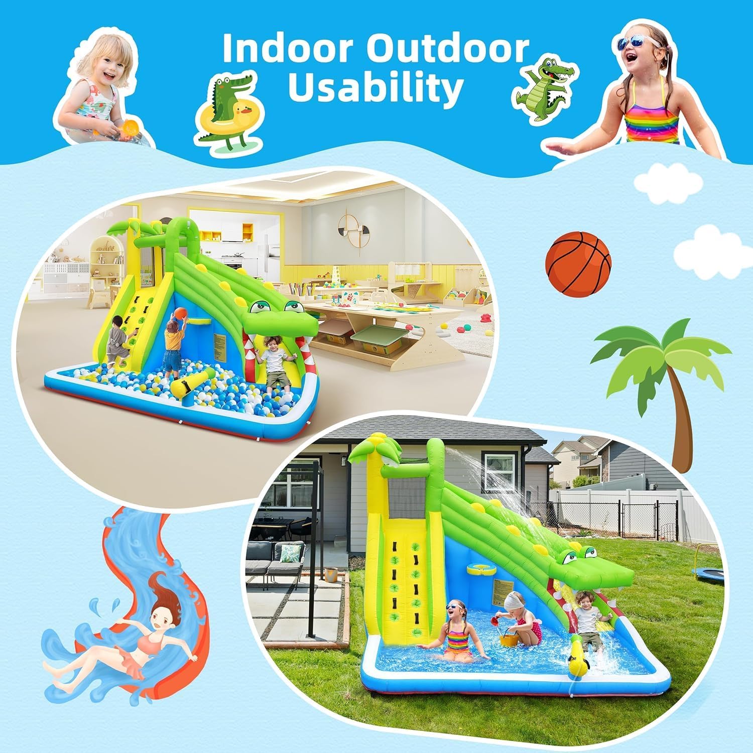 TOAOB Inflatable Water Slide：5 - Kids Outdoor Water Park ulasan dan harga