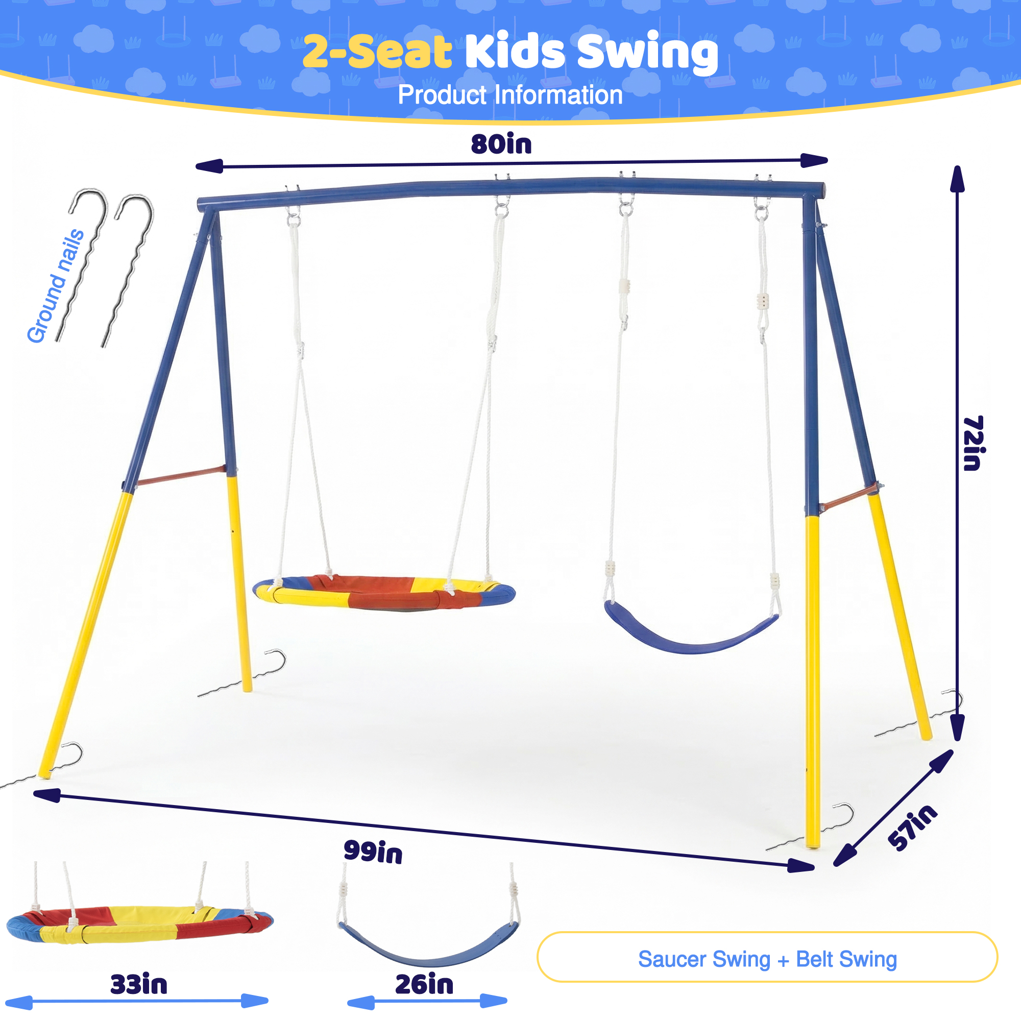 Outdoor Swing Set with Backyar - Kids Outdoor Playset ulasan dan harga