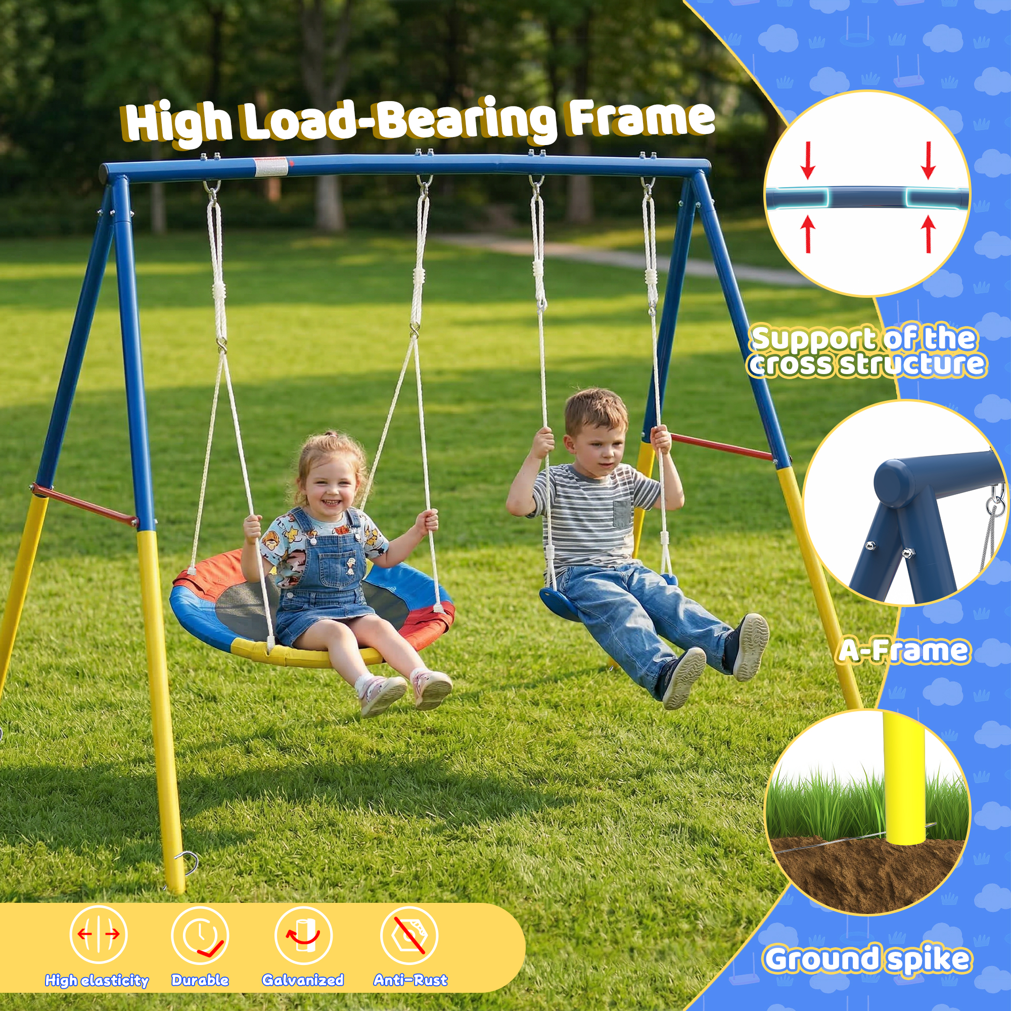 Outdoor Swing Set with Backyar - Kids Outdoor Playset ulasan dan harga