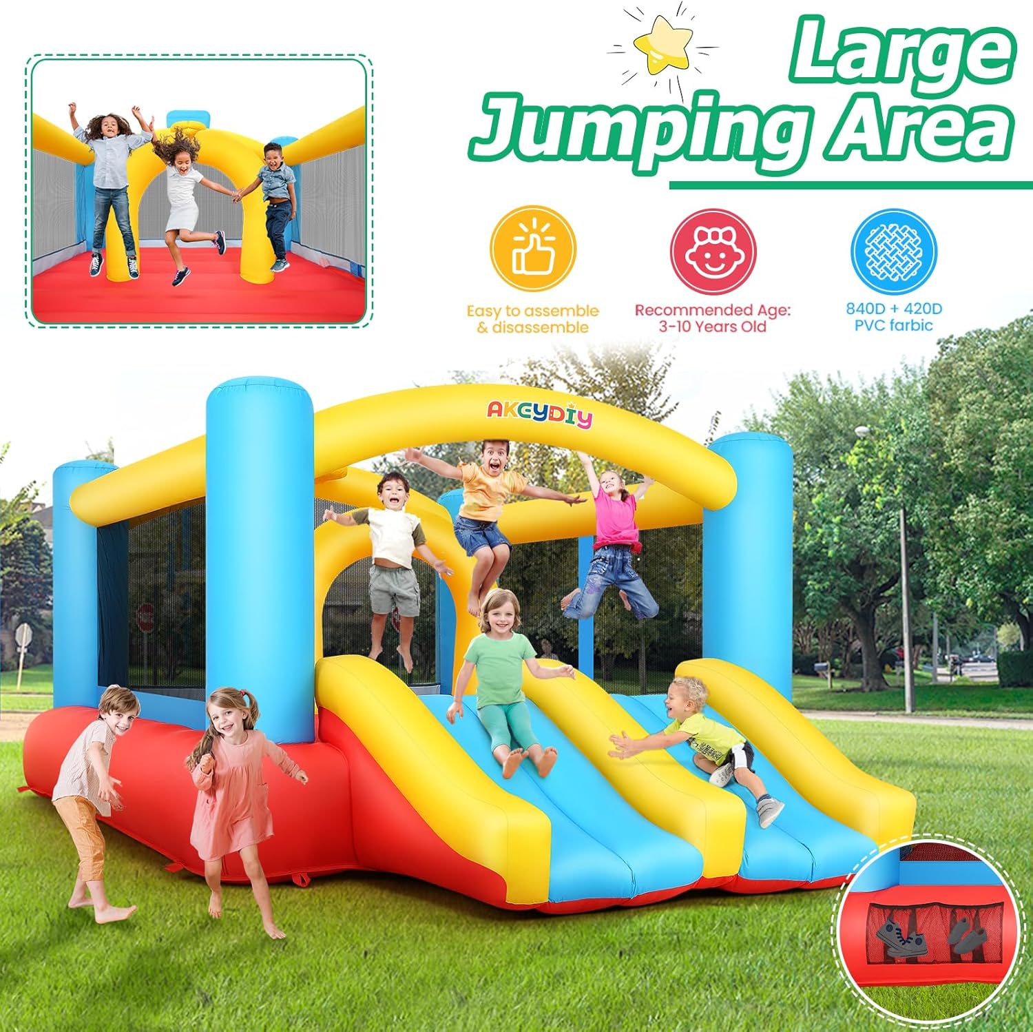 Kids Inflatable Bouncy Castle  - Kids Outdoor Jumping ulasan dan harga