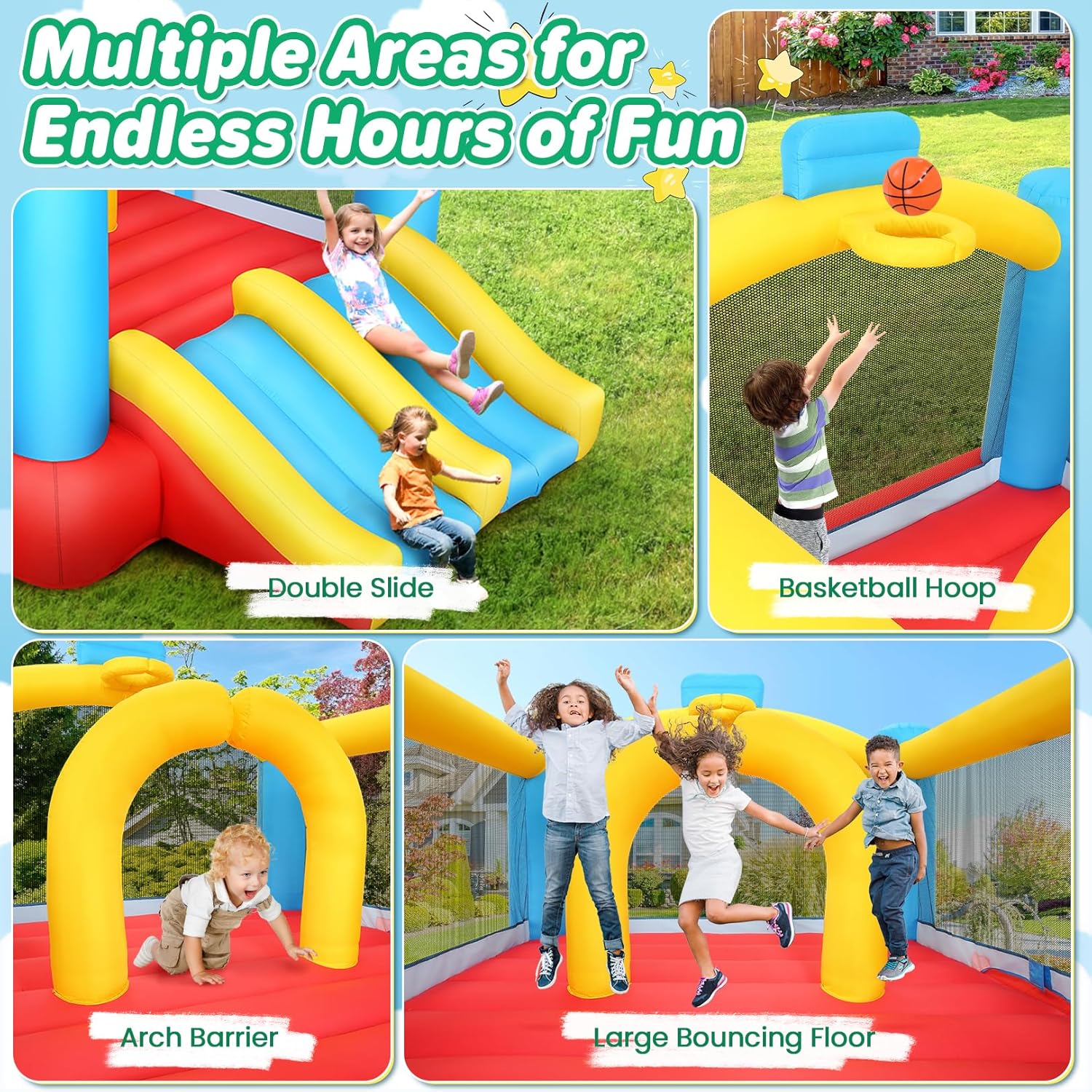 Kids Inflatable Bouncy Castle  - Kids Outdoor Jumping ulasan dan harga